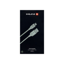 Evelatus Cable USB A to C 2M Aluminum housing braiding White