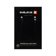 Evelatus AutoSpring Coiled Cable USB A to Lightning 1.2M cable Black