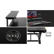 ŽAIDIMŲ STALAS HUZARO HERO 5.0 RGB ŽAIDIMŲ STALAS HUZARO HERO 5.0 RGB