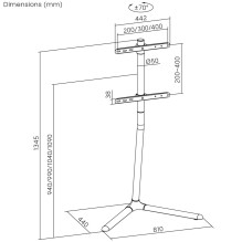 Maclean TV floor stand bracket, 32-70", max. VESA 400x400, max. 40kg, MC-494 Maclean TV floor stand bracket, 32-70", max. VESA 400x400, max. 40kg, MC-494