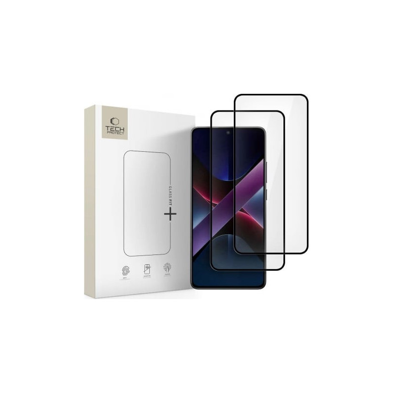 „Tech-Protect“ „Glass Fit+“ 2 vnt. „Xiaomi Poco X7 Pro“ juodos spalvos