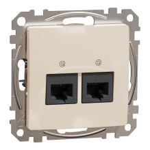 Kompiuterinis lizdas 2xRJ45 UTP Cat.6 Schneider Sedna SDD112462 (kreminis)
