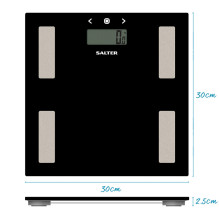 Salter 9150 BFEU12 Black Glass Analyser Bathroom Scales