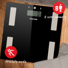 Salter 9150 BFEU12 Black Glass Analyser Bathroom Scales