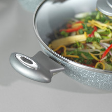 Salter BW02772G2MOR Marblestone Wok 28cm Grey