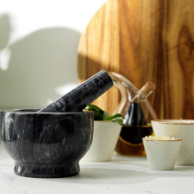 Salter BW118521 Marble Pestle and Mortar, Black
