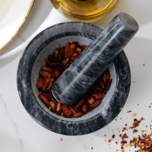 Salter BW118521 Marble Pestle and Mortar, Black