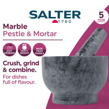 Salter BW118521 Marble Pestle and Mortar, Black