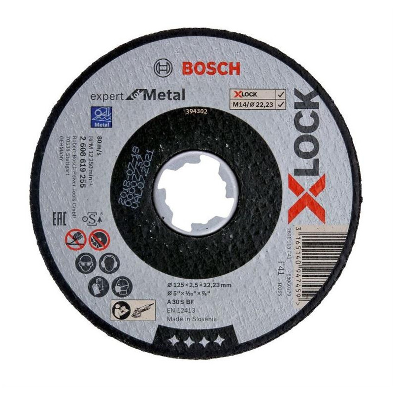 CUTTING DISC METAL BOSCH X-LOCK 125X2.5