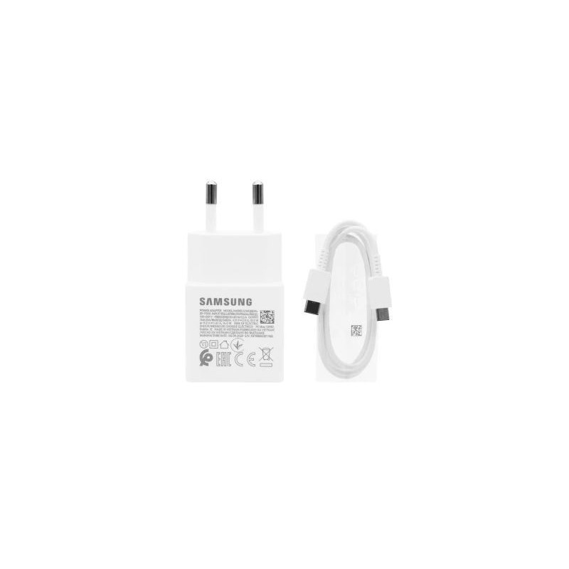 Įkroviklis originalus Samsung Fast Charging (Type-C) (EP-T1510EWE) (15W) baltas + USB-C laidas