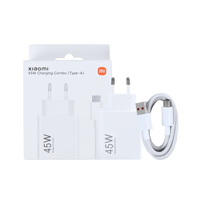 Įkroviklis originalus Xiaomi (BHR8297CN) 45W + type-C kabelis baltas su įpakavimu