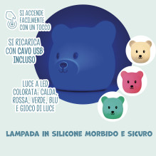 Koala Games G2535 įkraunama silikoninė lempa meškiukui