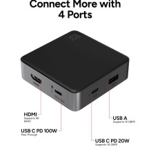ZAGG 4 Port Hub Black / Grey