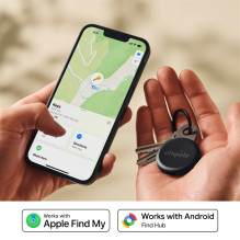 Chipolo LOOP - Rechargeable Bluetooth Tracker with Silicone Loop for iOS &amp; Android, 4col_Charcoal