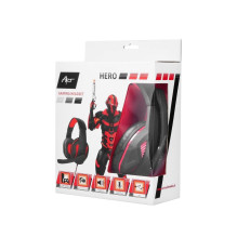 Laidinės ausinės USB A Art gaming HERO juodos