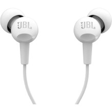 Laidinės ausinės su 3,5 mm lizdu JBL C100Si, baltos Laidinės ausinės su 3,5 mm lizdu JBL C100Si, baltos
