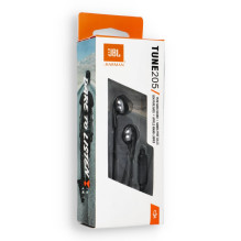 Laidinės ausinės su 3,5 mm lizdu JBL T205 juodos
