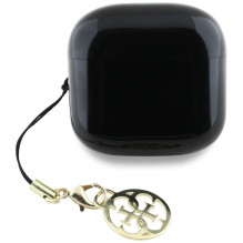 Belaidės ausinės TWS Guess Effect Printed Classic Logo Charm juodos