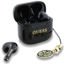 Belaidės ausinės TWS Guess Effect Printed Classic Logo Charm juodos