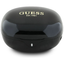 Belaidės ausinės TWS Guess Flat Classic Logo Galvanizuotos juodos