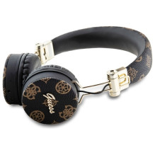GUESS belaidės ausinės su „Bluetooth“ ENC GUBH70EPOSMK (PU Peony Script Round Shape) juodos