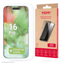 Grūdintas 2D ekrano apsauginis stiklas, skirtas „iPhone 16 Pro“ telefonui, permatomas, visiškai apsauginis