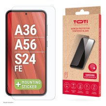 Grūdinto stiklo 2D ekrano apsauga, skirta „Samsung Galaxy A37 / A57 / A36 / A56 / S24 FE / S25 FE“ Grūdinto stiklo 2D ekrano apsauga, skirta „Samsung Galaxy A37 / A57 / A36 / A56 / S24 FE / S25 FE“