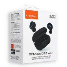 Belaidės ausinės Creative Sensemore Air, juodos