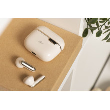 Belaidės ausinės „Art TWS“ + įkrovimo stotelė USB C AP-TW-B4W, baltos