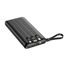 Išorinė baterija Veger C10 (W1116) 10000 mAh su integruotais Micro-USB laidais / C tipo / Lightning, juoda