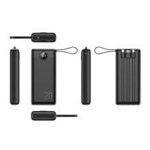 Powerbank Veger C20 (W2047 / W2059) 20000 mAh with built-in Micro-USB cables / Type C / Lightning black Powerbank Veger C20 (W2047 / W2059) 20000 mAh with built-in Micro-USB cables / Type C / Lightning black