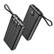 Išorinė baterija „Veger C20“ (W2047 / W2059) 20000 mAh su integruotais „Micro-USB“ laidais / C tipo / „Lightning“ juoda