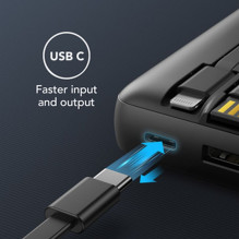 Powerbank Veger C20 (W2047 / W2059) 20000 mAh with built-in Micro-USB cables / Type C / Lightning black Powerbank Veger C20 (W2047 / W2059) 20000 mAh with built-in Micro-USB cables / Type C / Lightning black