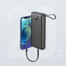 Powerbank Veger C20 (W2047 / W2059) 20000 mAh with built-in Micro-USB cables / Type C / Lightning black Powerbank Veger C20 (W2047 / W2059) 20000 mAh with built-in Micro-USB cables / Type C / Lightning black