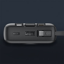 Išorinė baterija „Veger C20“ (W2047 / W2059) 20000 mAh su integruotais „Micro-USB“ laidais / C tipo / „Lightning“ juoda