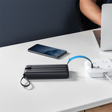 Išorinė baterija „Veger C20“ (W2047 / W2059) 20000 mAh su integruotais „Micro-USB“ laidais / C tipo / „Lightning“ juoda