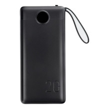 Išorinė baterija „Veger C20“ (W2047 / W2059) 20000 mAh su integruotais „Micro-USB“ laidais / C tipo / „Lightning“ juoda