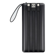 Išorinė baterija „Veger C20“ (W2047 / W2059) 20000 mAh su integruotais „Micro-USB“ laidais / C tipo / „Lightning“ juoda