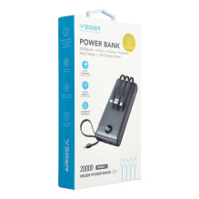Powerbank Veger C20 (W2047 / W2059) 20000 mAh with built-in Micro-USB cables / Type C / Lightning black Powerbank Veger C20 (W2047 / W2059) 20000 mAh with built-in Micro-USB cables / Type C / Lightning black