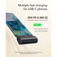 Powerbank Veger PlugOn (W0556 / V0556) PD QC3.0 3A 20W 5000 mAh with a built-in connector Type C black Powerbank Veger PlugOn (W0556 / V0556) PD QC3.0 3A 20W 5000 mAh with a built-in connector Type C black