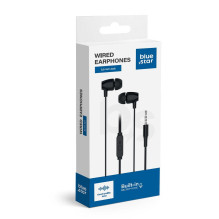 Laidinės ausinės, 3,5 mm lizdas, Blue Star PA-E67, 1,2 m, juodos Laidinės ausinės, 3,5 mm lizdas, Blue Star PA-E67, 1,2 m, juodos