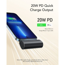 Nešiojamoji baterija „Veger PlugOn“ (W0556P) PD QC3.0 3A 20W 5000 mAh su integruota jungtimi, juoda Nešiojamoji baterija „Veger PlugOn“ (W0556P) PD QC3.0 3A 20W 5000 mAh su integruota jungtimi, juoda