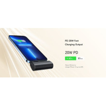 Powerbank Veger PlugOn (W0556P) PD QC3.0 3A 20W 5000 mAh with a built-in connector Lightning black Powerbank Veger PlugOn (W0556P) PD QC3.0 3A 20W 5000 mAh with a built-in connector Lightning black