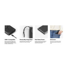 Balta išorinė baterija, suderinama su „Magsafe Veger MagOn“ (VP1151 / W1151) PD QC3.0 2A 20W su belaidžiu įkrovimu, 1000