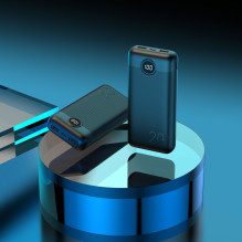 Nešiojamoji baterija Veger L20S (VP2039PD / W2039PD) PD QC3.0 2A 20000 mAh, juoda Nešiojamoji baterija Veger L20S (VP2039PD / W2039PD) PD QC3.0 2A 20000 mAh, juoda