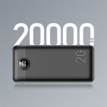 Nešiojamoji baterija Veger L20S (VP2039PD / W2039PD) PD QC3.0 2A 20000 mAh, juoda Nešiojamoji baterija Veger L20S (VP2039PD / W2039PD) PD QC3.0 2A 20000 mAh, juoda