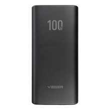 Nešiojamoji baterija Veger T100 (W2032C-100) PD QC3.0 5A 100W 20000 mAh, juoda