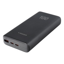 Nešiojamoji baterija Veger T100 (W2032C-100) PD QC3.0 5A 100W 20000 mAh, juoda