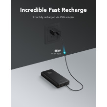 Nešiojamoji baterija Veger T100 (W2032C-100) PD QC3.0 5A 100W 20000 mAh, juoda