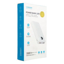 Nešiojamoji baterija Veger L20S (VP2039PD / W2039PD) PD QC3.0 2A 20W 20000 mAh, balta